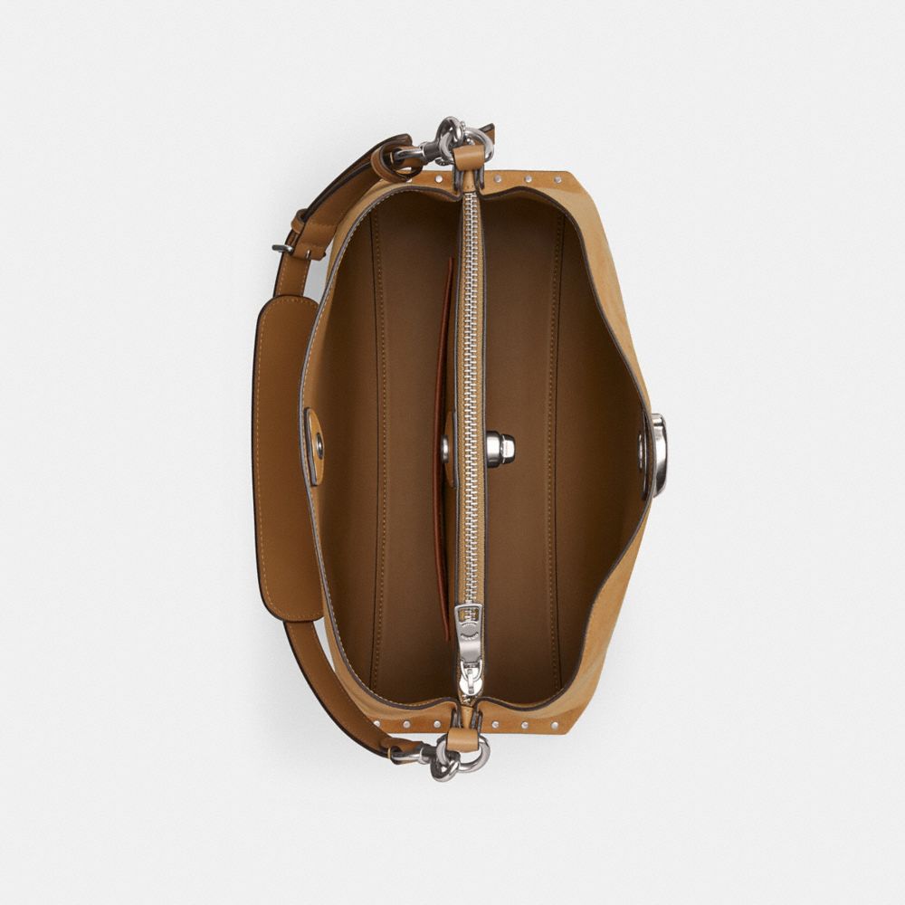 Coach Willow Shoulder Bag With Rivets Prateadas | COH864953