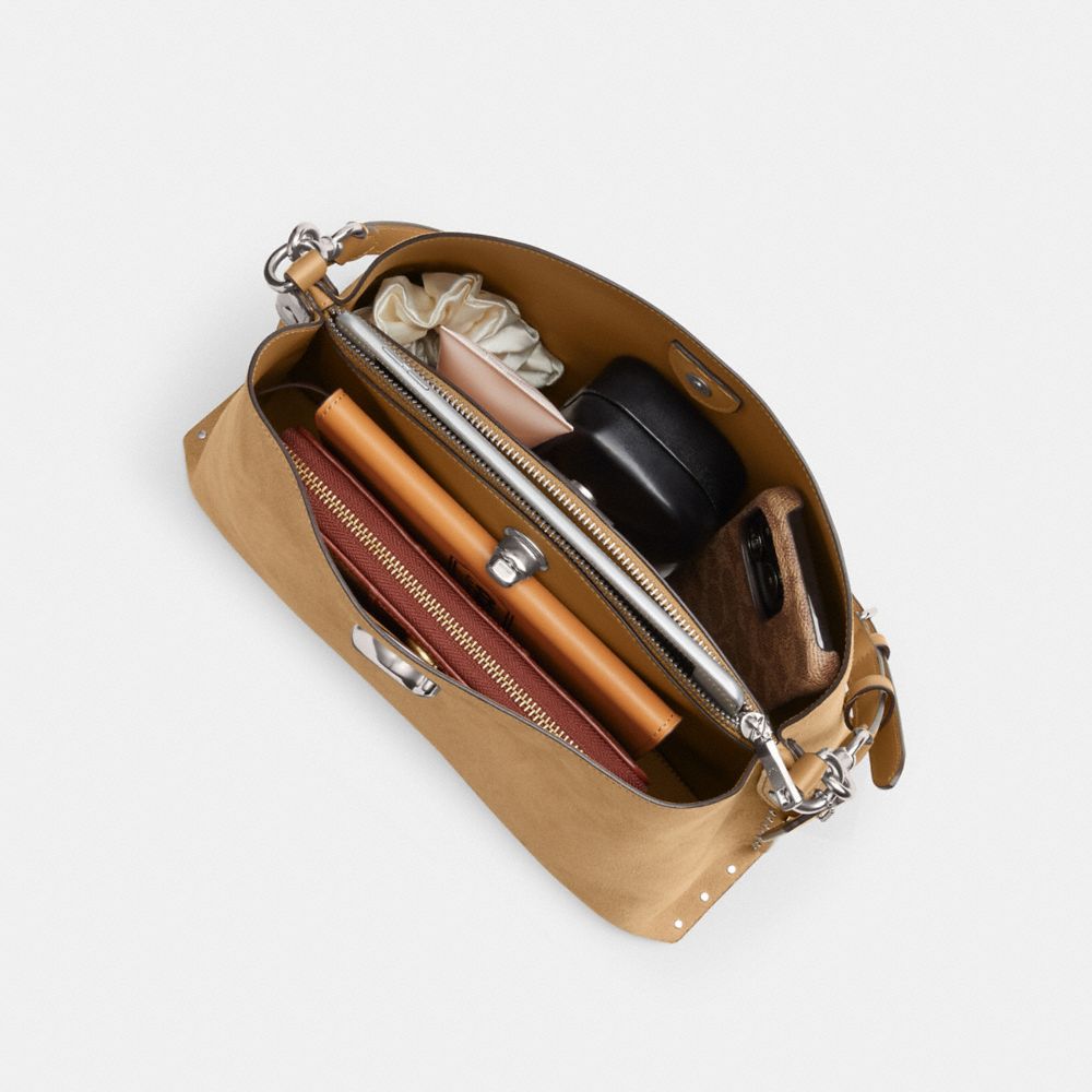 Coach Willow Shoulder Bag With Rivets Prateadas | COH864953