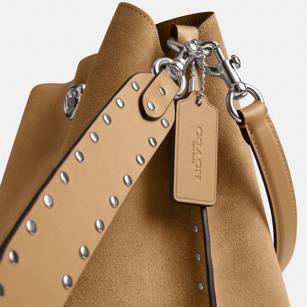 Coach Willow Shoulder Bag With Rivets Prateadas | COH864953