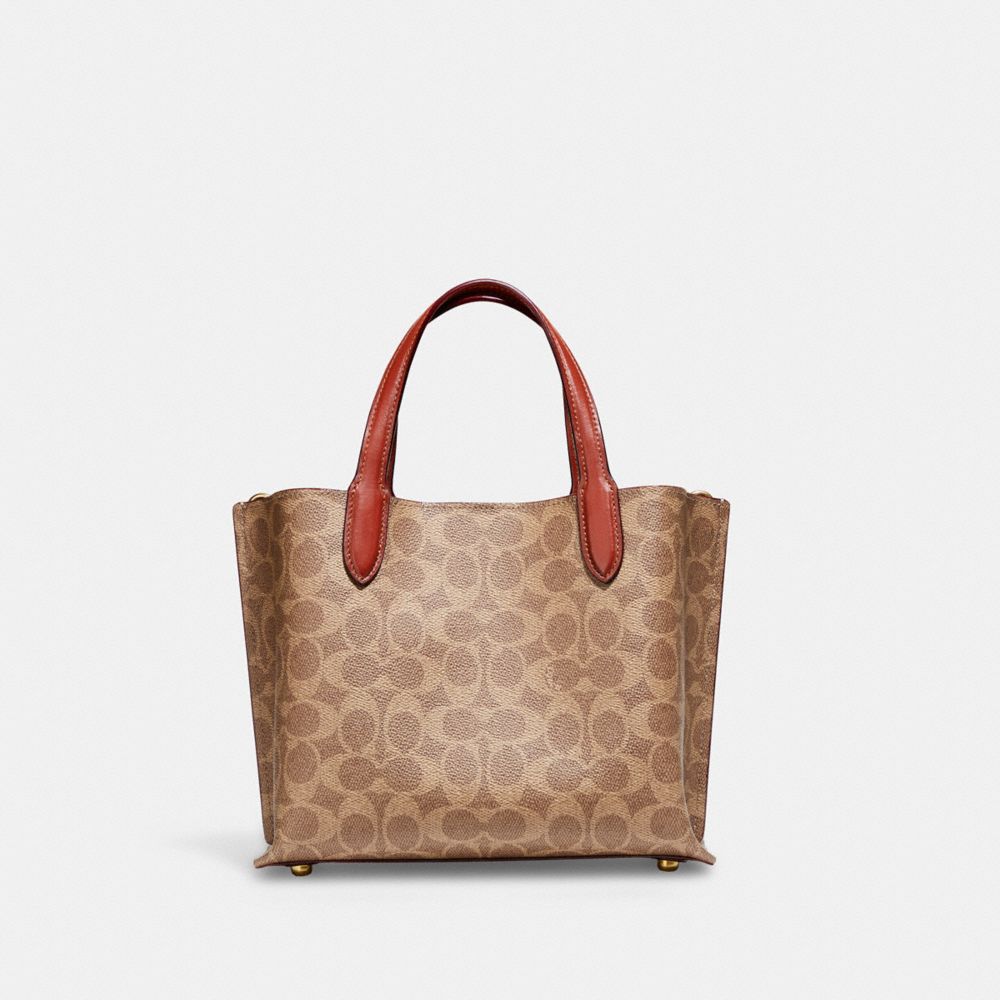 Coach Willow Tote Bag 24 In Signature Canvas Marrom Vermelhas | COH865059