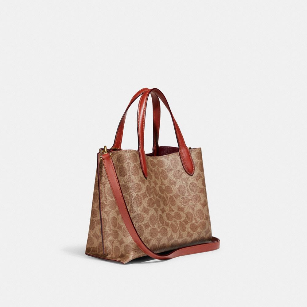 Coach Willow Tote Bag 24 In Signature Canvas Marrom Vermelhas | COH865324