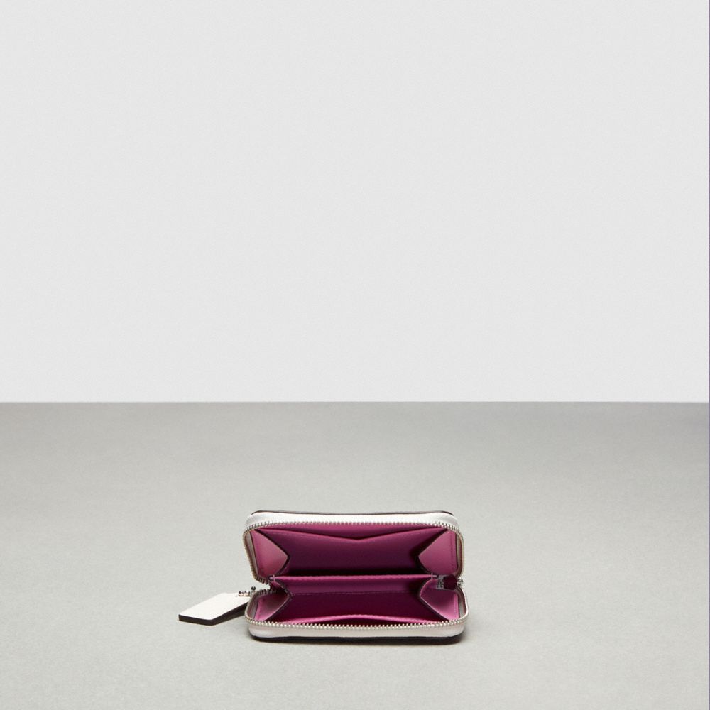 Coach Zip Around Wallet In Checkerboard Upcrafted Leather Rosa | COH865601