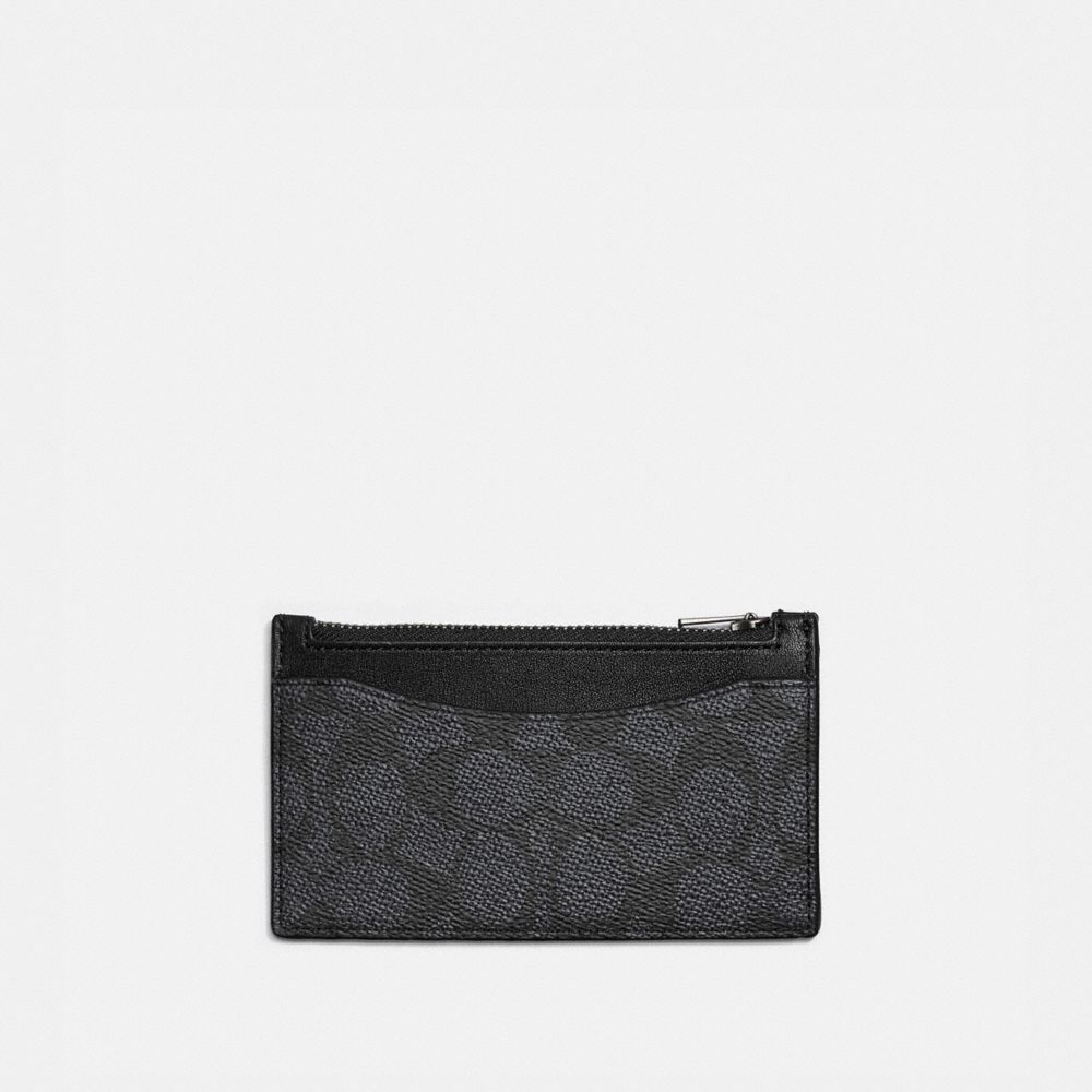 Coach Zip Card Case In Signature Canvas Cinzentas | COH866776